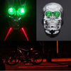 Skull Cycling Bike Bicycle Laser Rear Tail Light 2LED